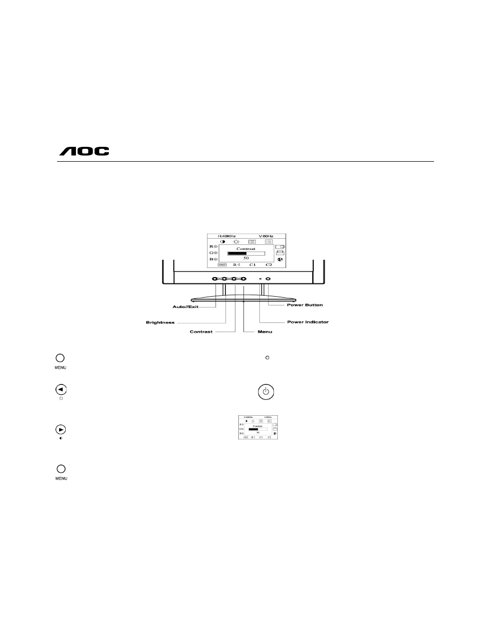 Operating instructions, Lm540, Front panel buttons | AOC LM540 User Manual | Page 10 / 19