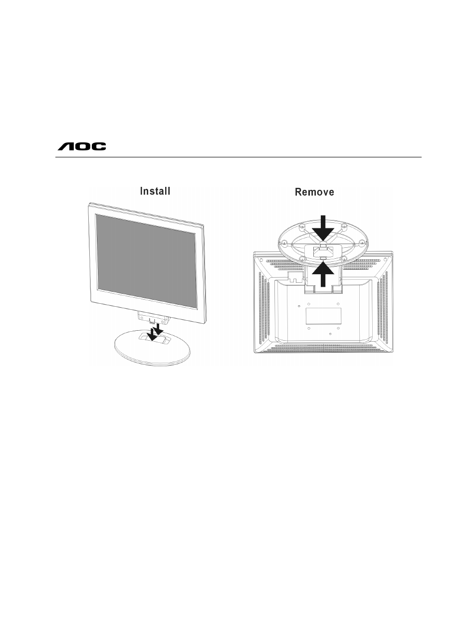 Before you operate the monitor, Lm540, Installing & removing the base general features | Package contents | AOC LM540 User Manual | Page 5 / 19