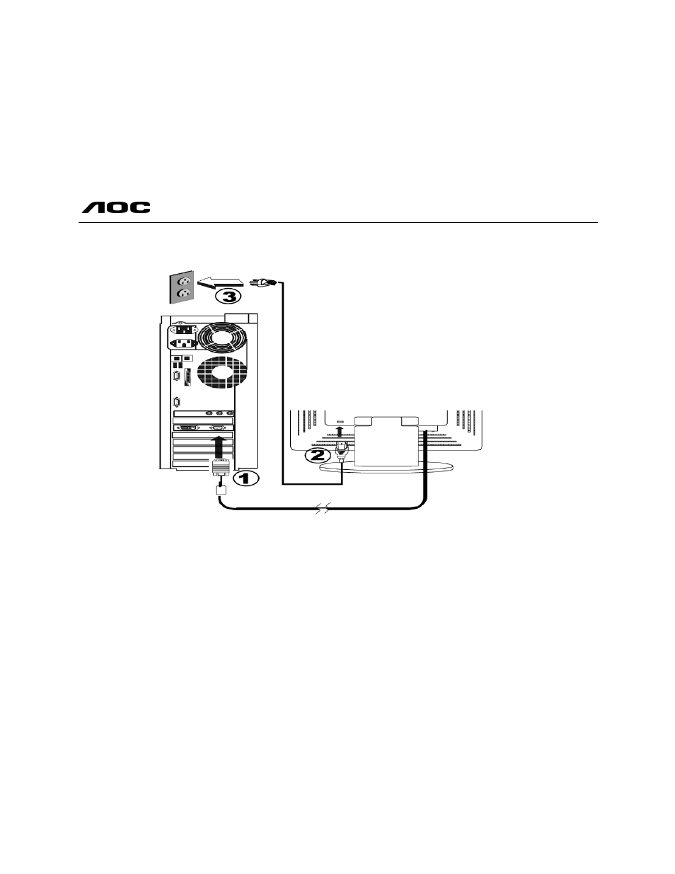 Before you operate the monitor, Lm540, Connecting the wires using the power cord supplied | AOC LM540 User Manual | Page 6 / 19