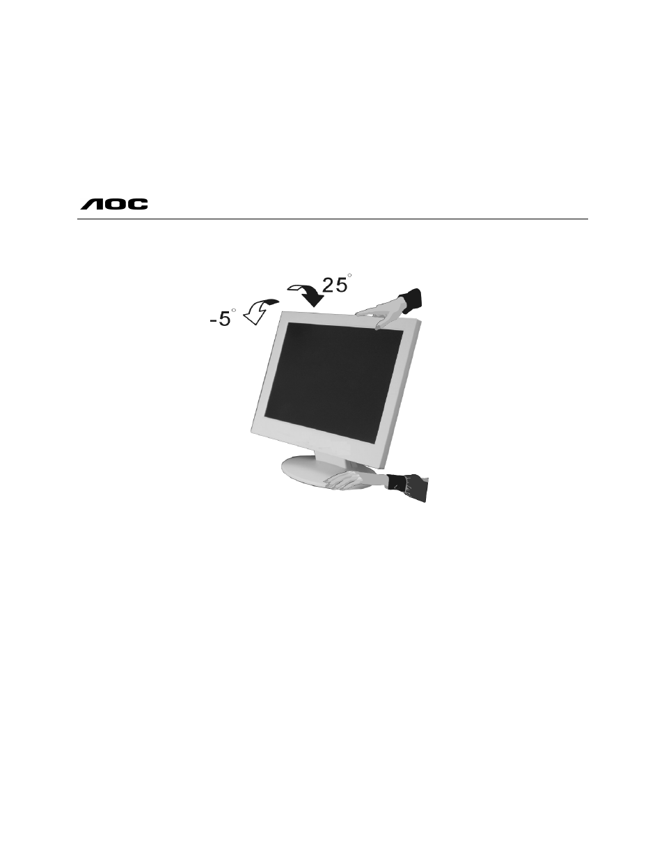 Before you operate the monitor, Lm540, Adjusting the viewing angle | AOC LM540 User Manual | Page 7 / 19