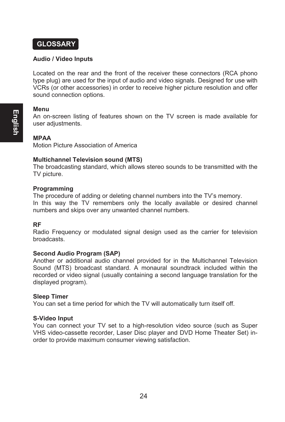 English | AOC L26W661 User Manual | Page 25 / 27