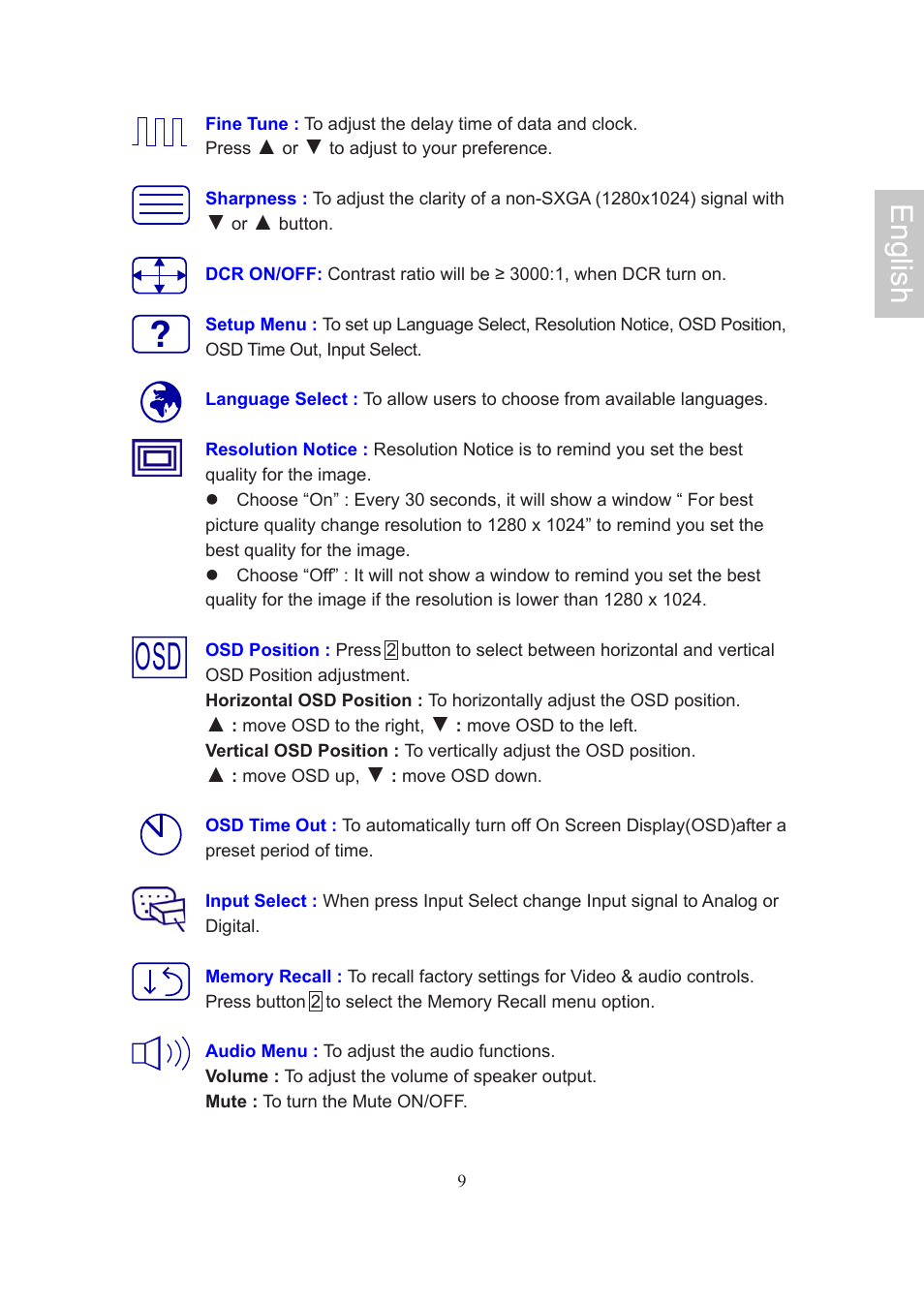 English | AOC Flat Panel Monitor 197Va1 User Manual | Page 11 / 59