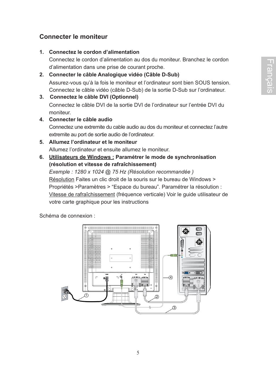 Français | AOC Flat Panel Monitor 197Va1 User Manual | Page 21 / 59