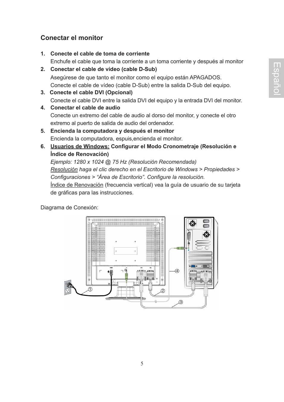 Español | AOC Flat Panel Monitor 197Va1 User Manual | Page 36 / 59
