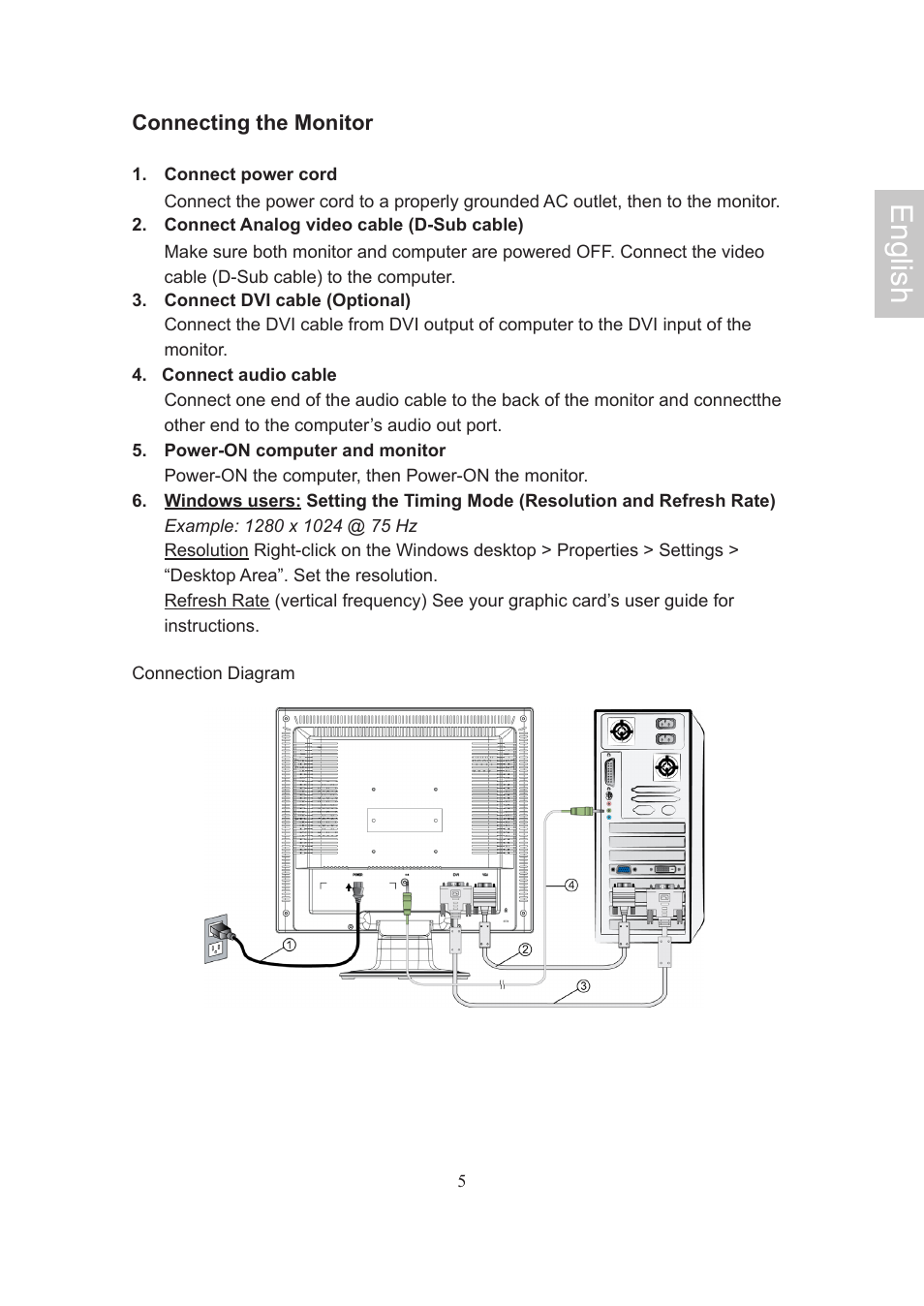 English | AOC Flat Panel Monitor 197Va1 User Manual | Page 7 / 59