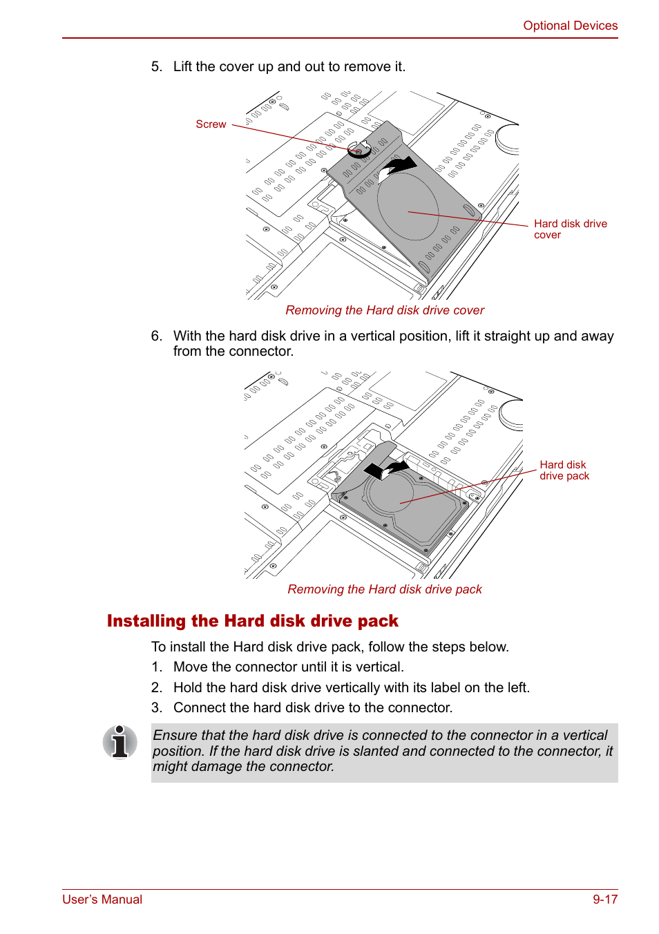 Installing the hard disk drive pack | Toshiba Qosmio G30 HD-DVD (PQG31) User Manual | Page 179 / 272