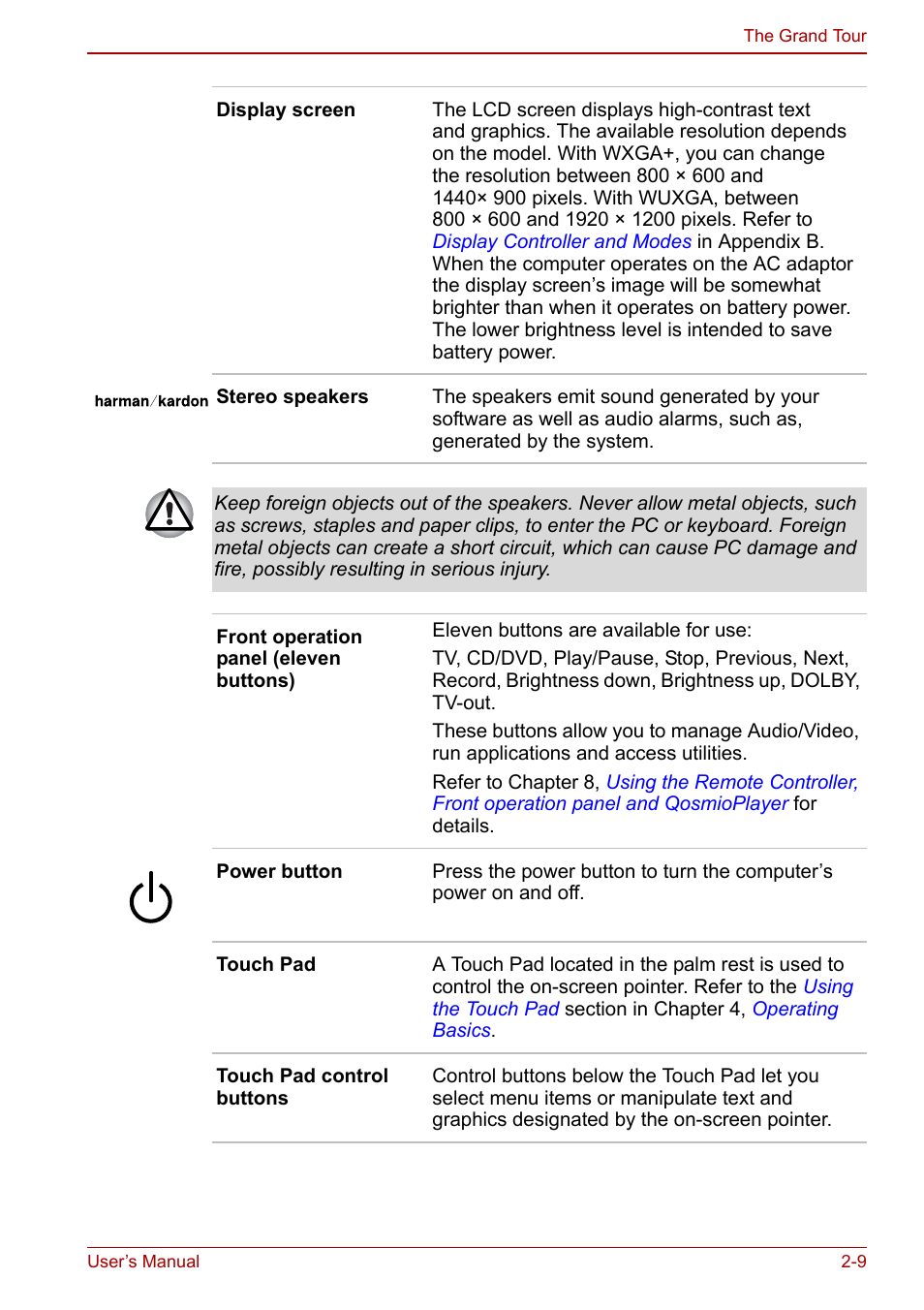 Toshiba Qosmio G30 HD-DVD (PQG31) User Manual | Page 45 / 272