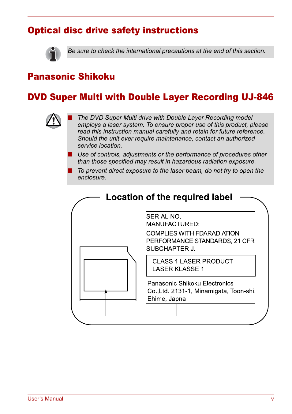 Toshiba Qosmio G30 HD-DVD (PQG31) User Manual | Page 5 / 272