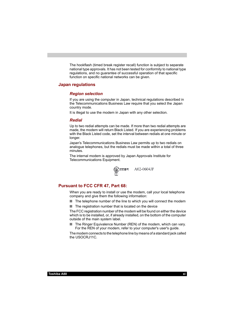 Toshiba Equium A80 User Manual | Page 11 / 176