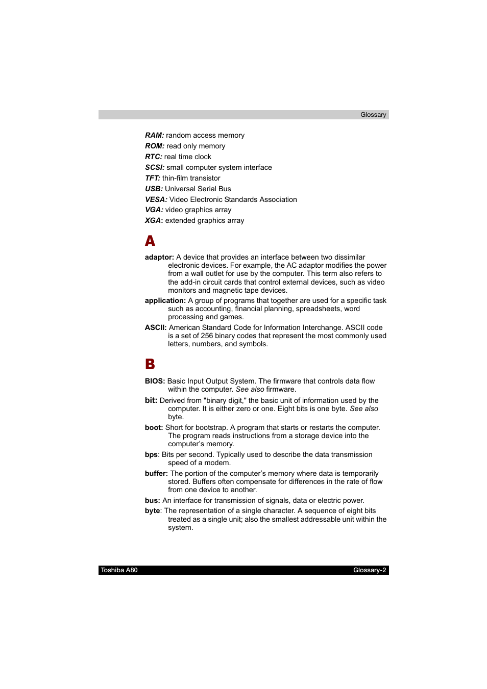 Toshiba Equium A80 User Manual | Page 170 / 176