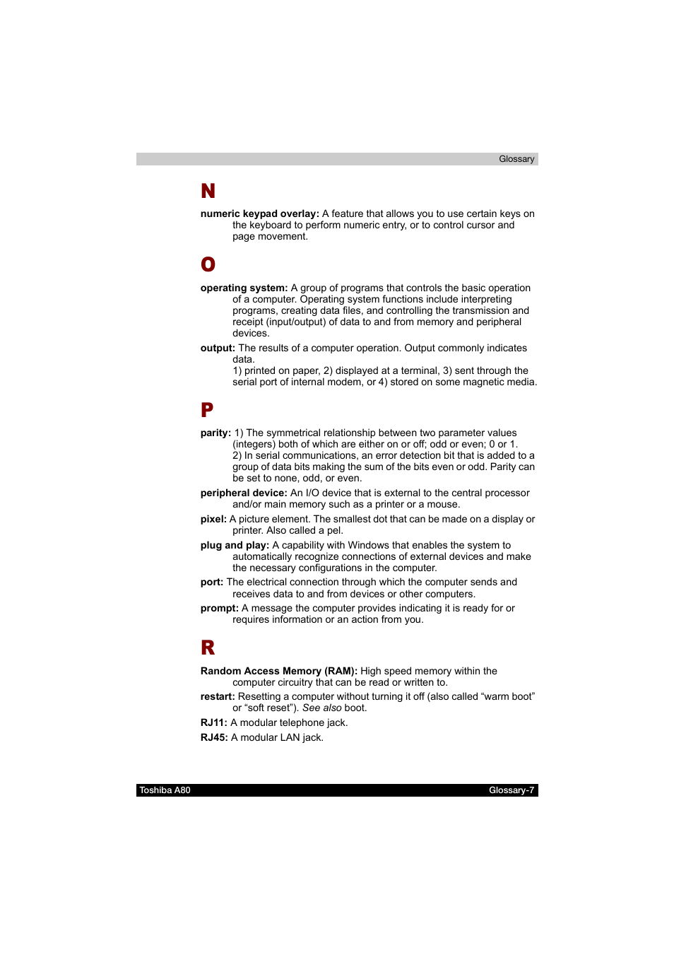 Toshiba Equium A80 User Manual | Page 175 / 176