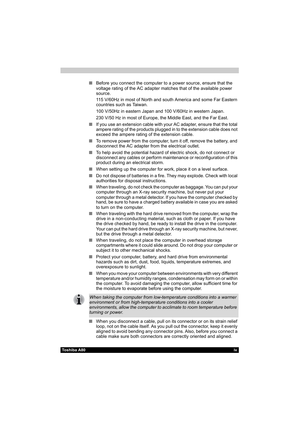 Toshiba Equium A80 User Manual | Page 4 / 176