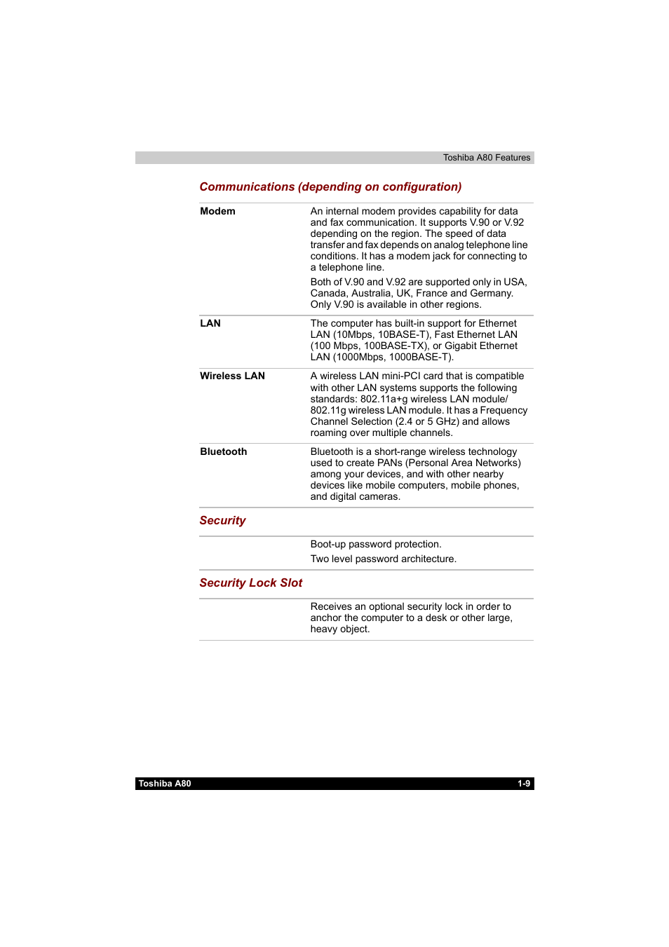 Toshiba Equium A80 User Manual | Page 44 / 176