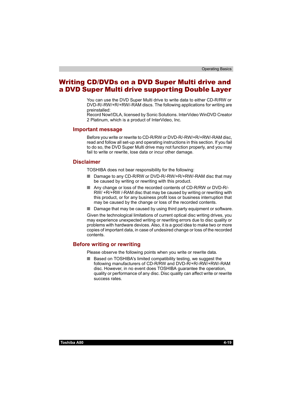 Toshiba Equium A80 User Manual | Page 96 / 176