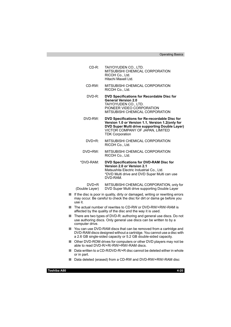 Toshiba Equium A80 User Manual | Page 97 / 176
