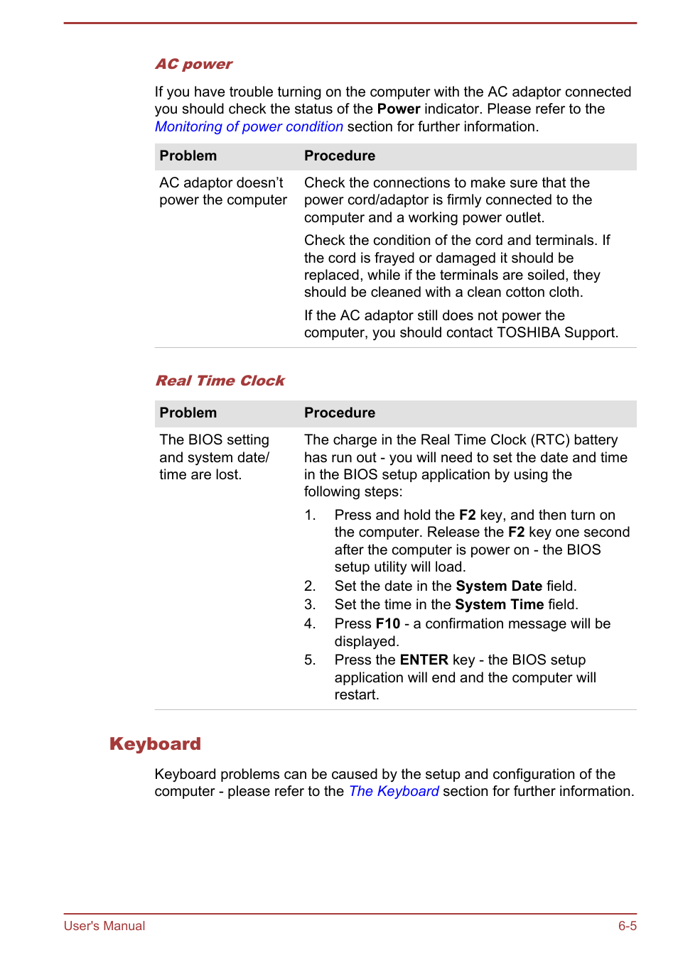Keyboard | Toshiba LX830-C User Manual | Page 126 / 138