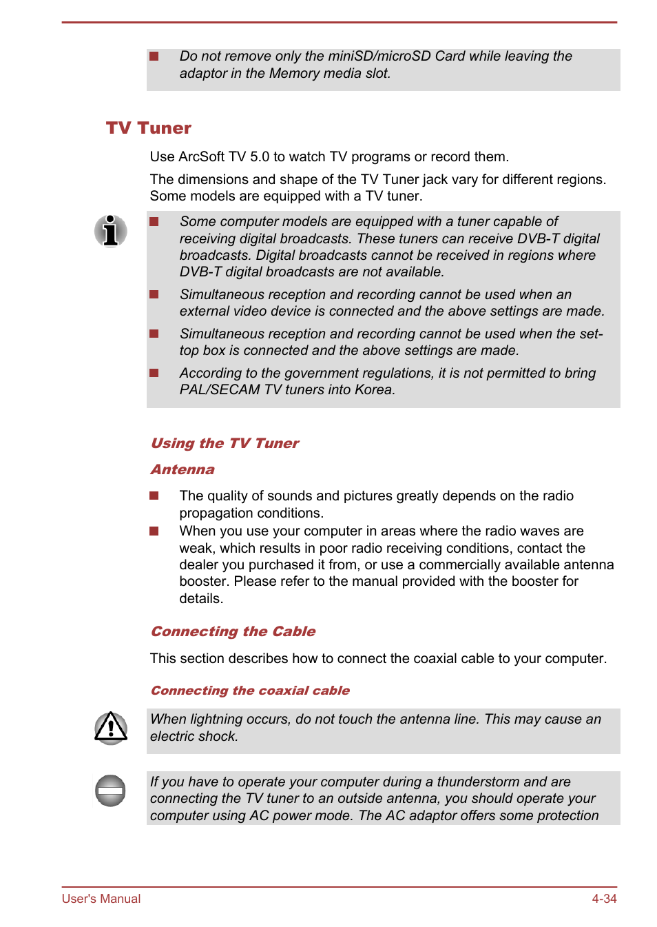 Tv tuner | Toshiba LX830-C User Manual | Page 94 / 138