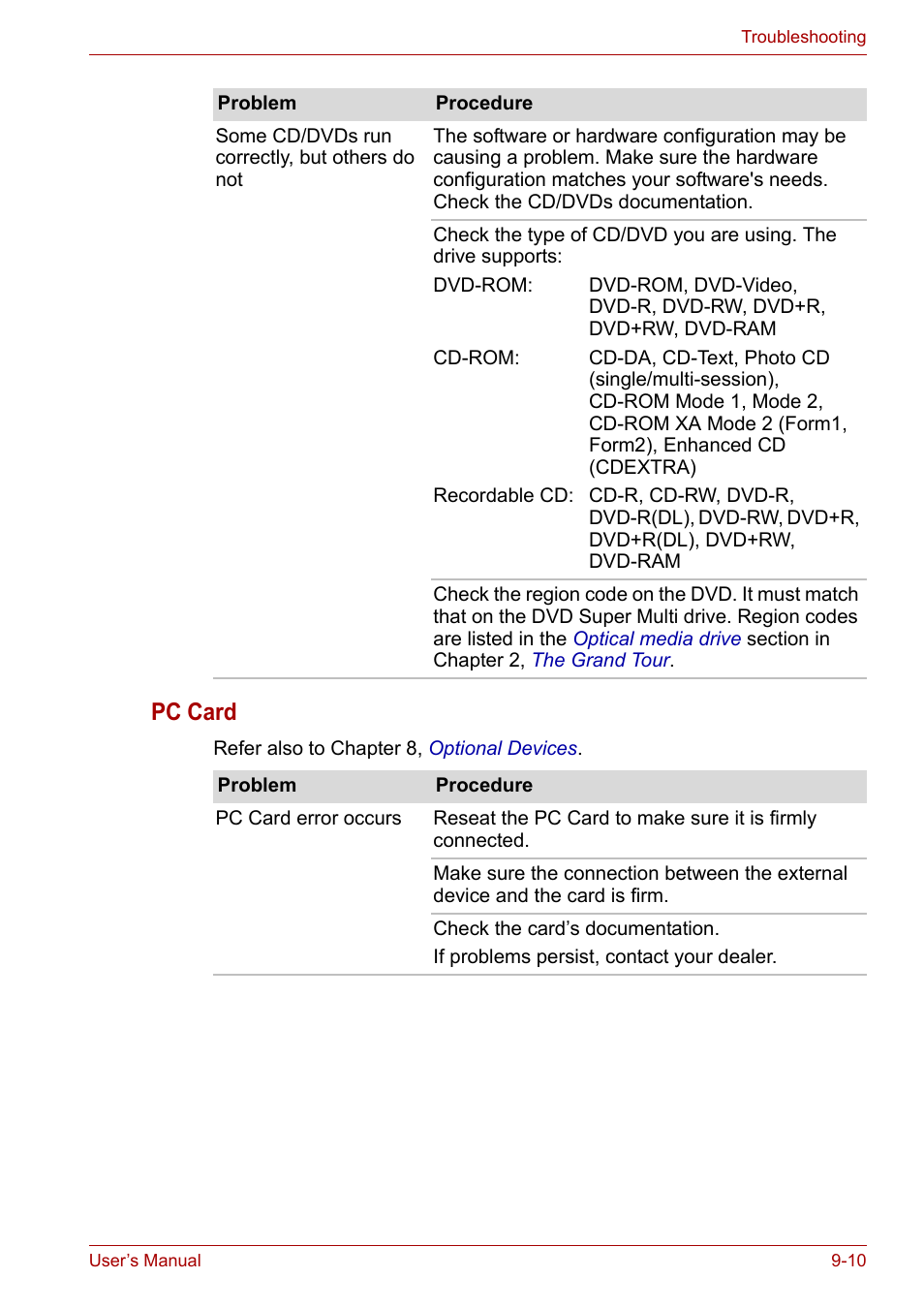 Pc card | Toshiba Satellite L30 (PSL33) User Manual | Page 119 / 162