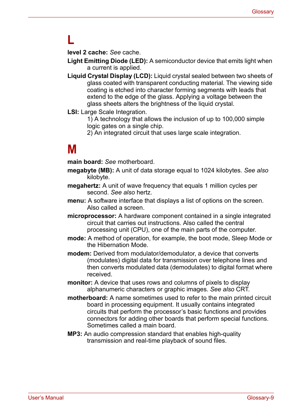 Toshiba Satellite L30 (PSL33) User Manual | Page 156 / 162