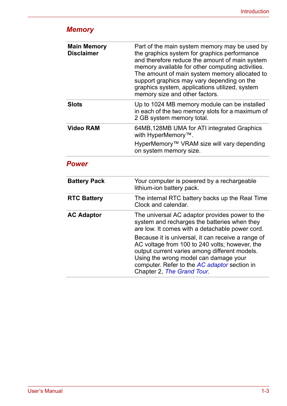 Toshiba Satellite L30 (PSL33) User Manual | Page 27 / 162