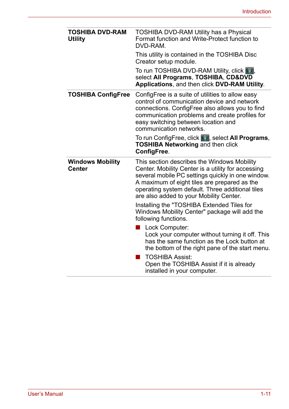 Toshiba Satellite L30 (PSL33) User Manual | Page 35 / 162