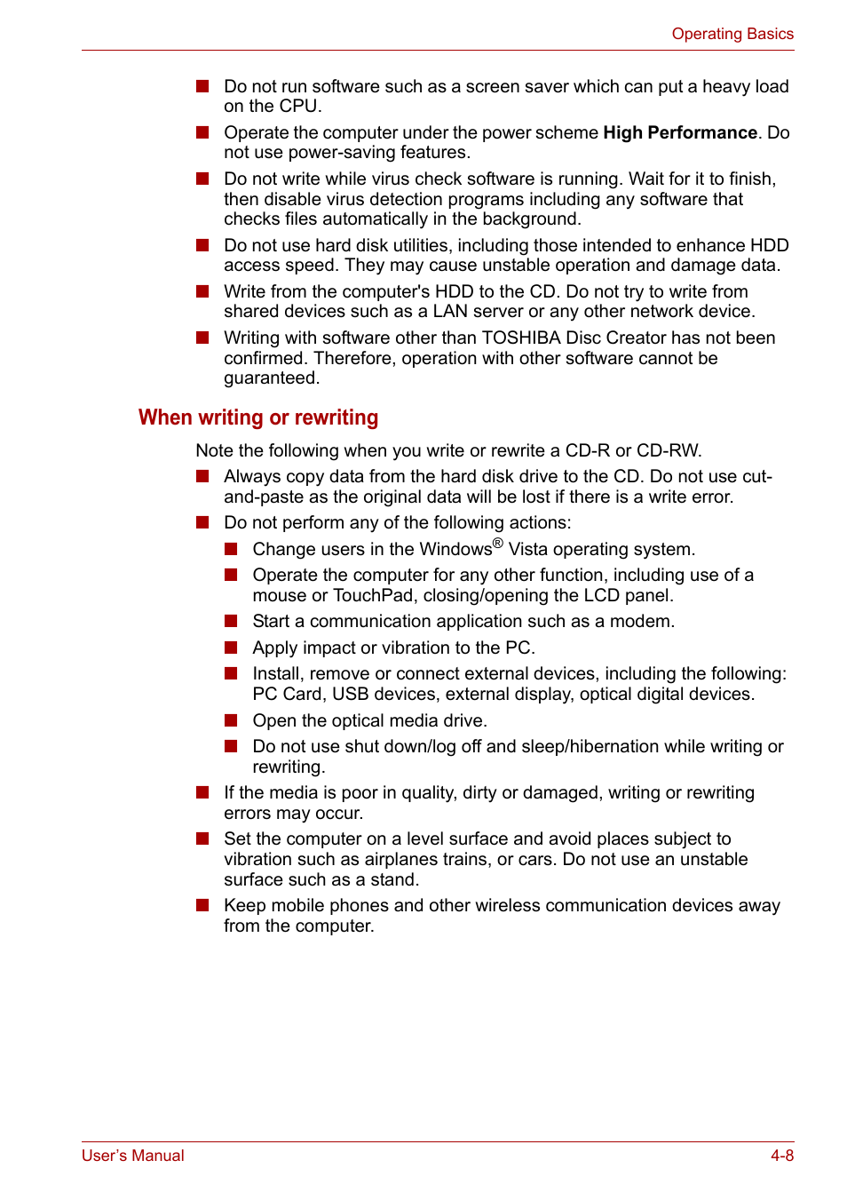 When writing or rewriting | Toshiba Satellite L30 (PSL33) User Manual | Page 64 / 162