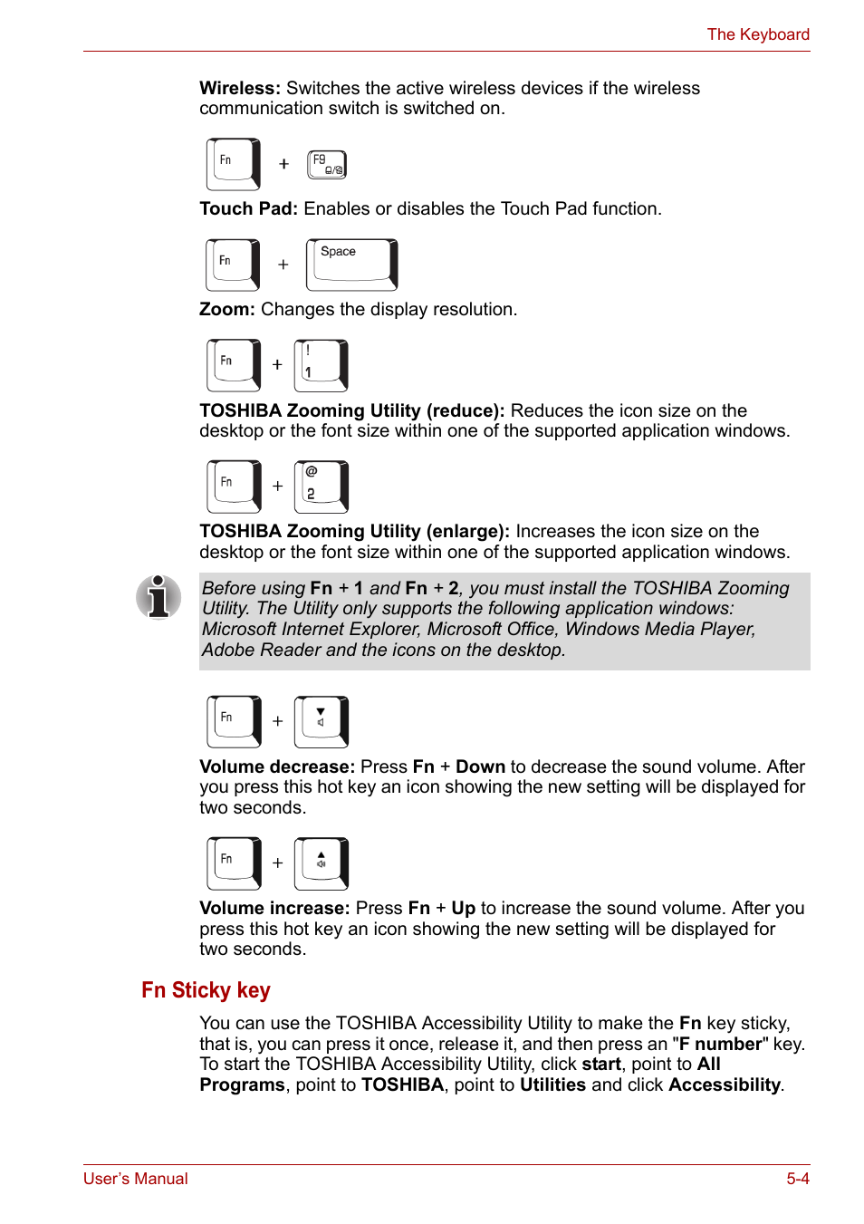 Fn sticky key | Toshiba Satellite L30 (PSL33) User Manual | Page 83 / 162