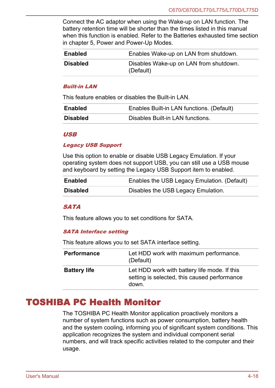 Toshiba pc health monitor, Toshiba pc health monitor -18 | Toshiba Satellite L775D User Manual | Page 108 / 165