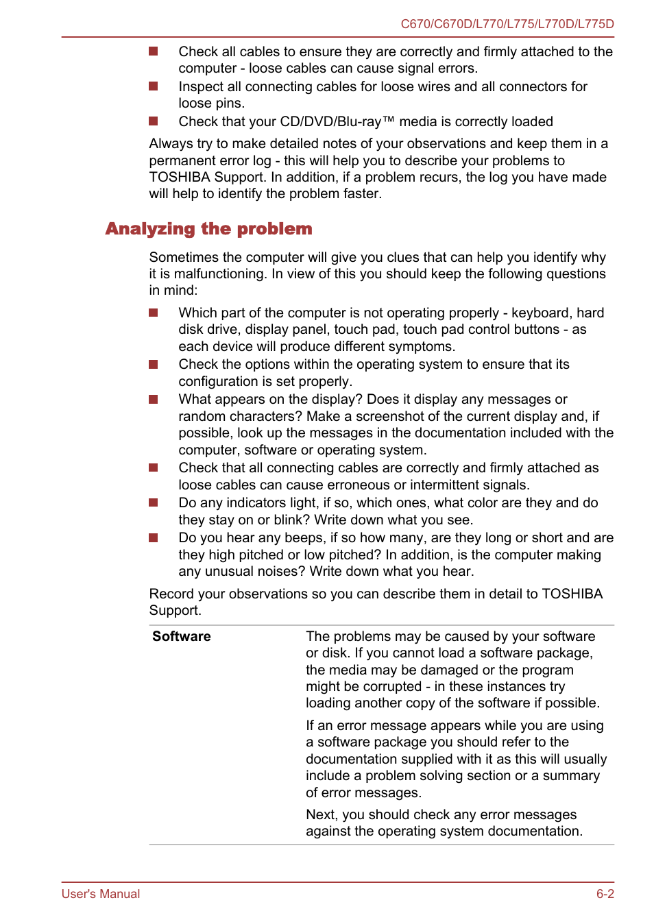 Analyzing the problem | Toshiba Satellite L775D User Manual | Page 127 / 165