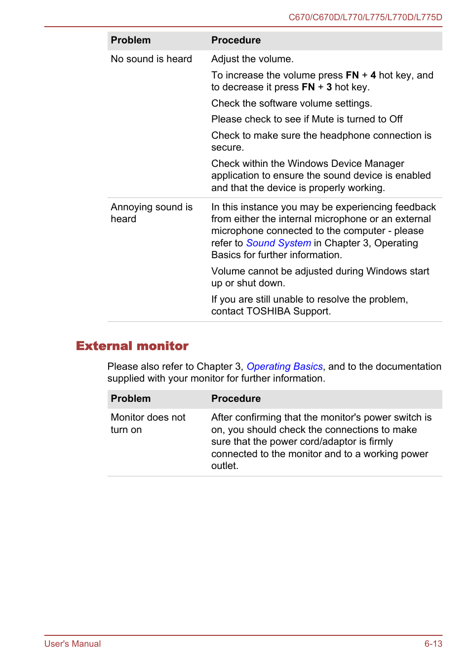 External monitor | Toshiba Satellite L775D User Manual | Page 138 / 165