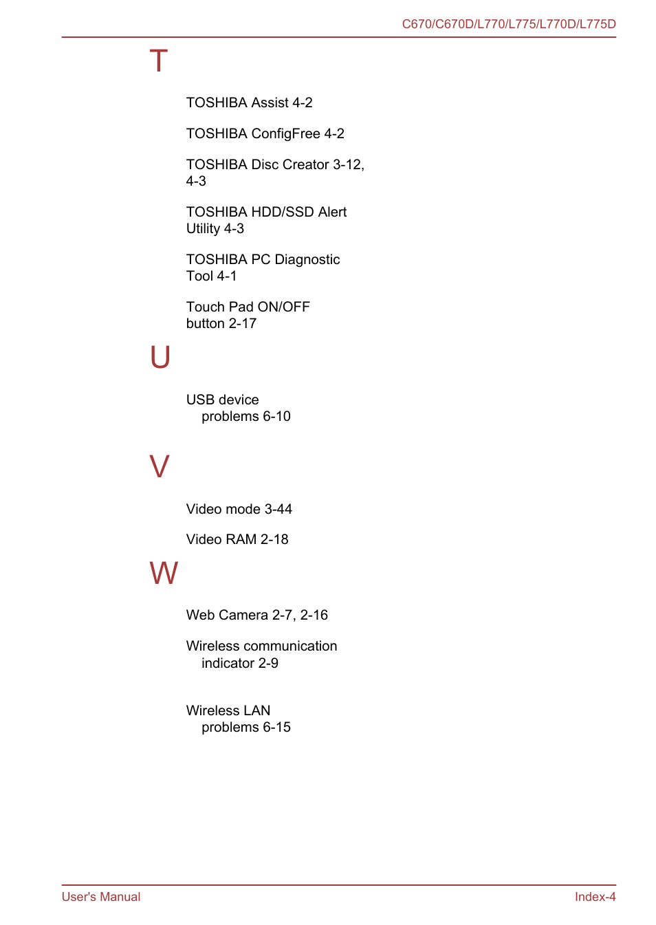 Toshiba Satellite L775D User Manual | Page 165 / 165