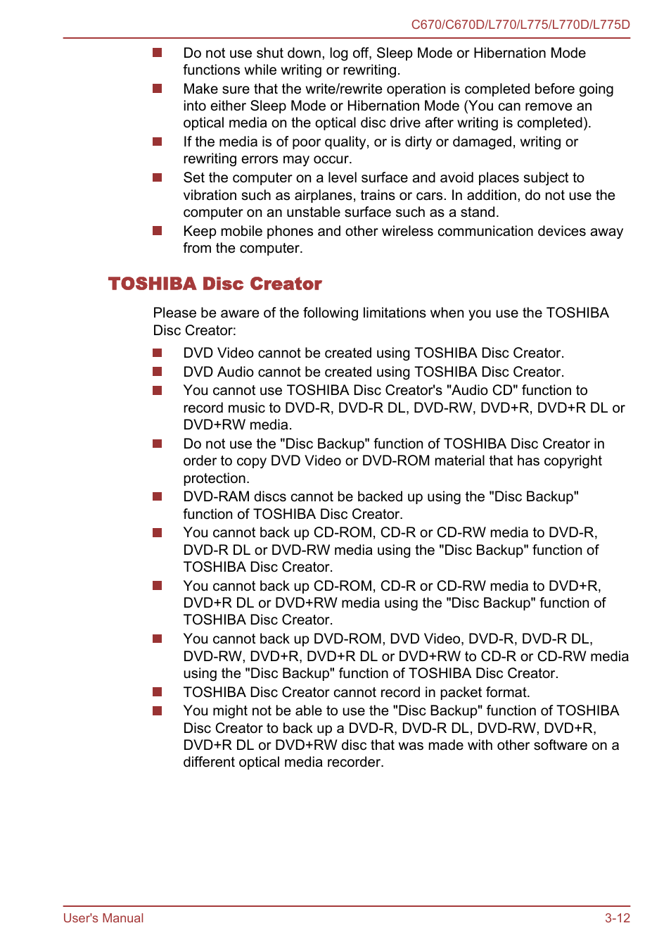 Toshiba disc creator | Toshiba Satellite L775D User Manual | Page 56 / 165