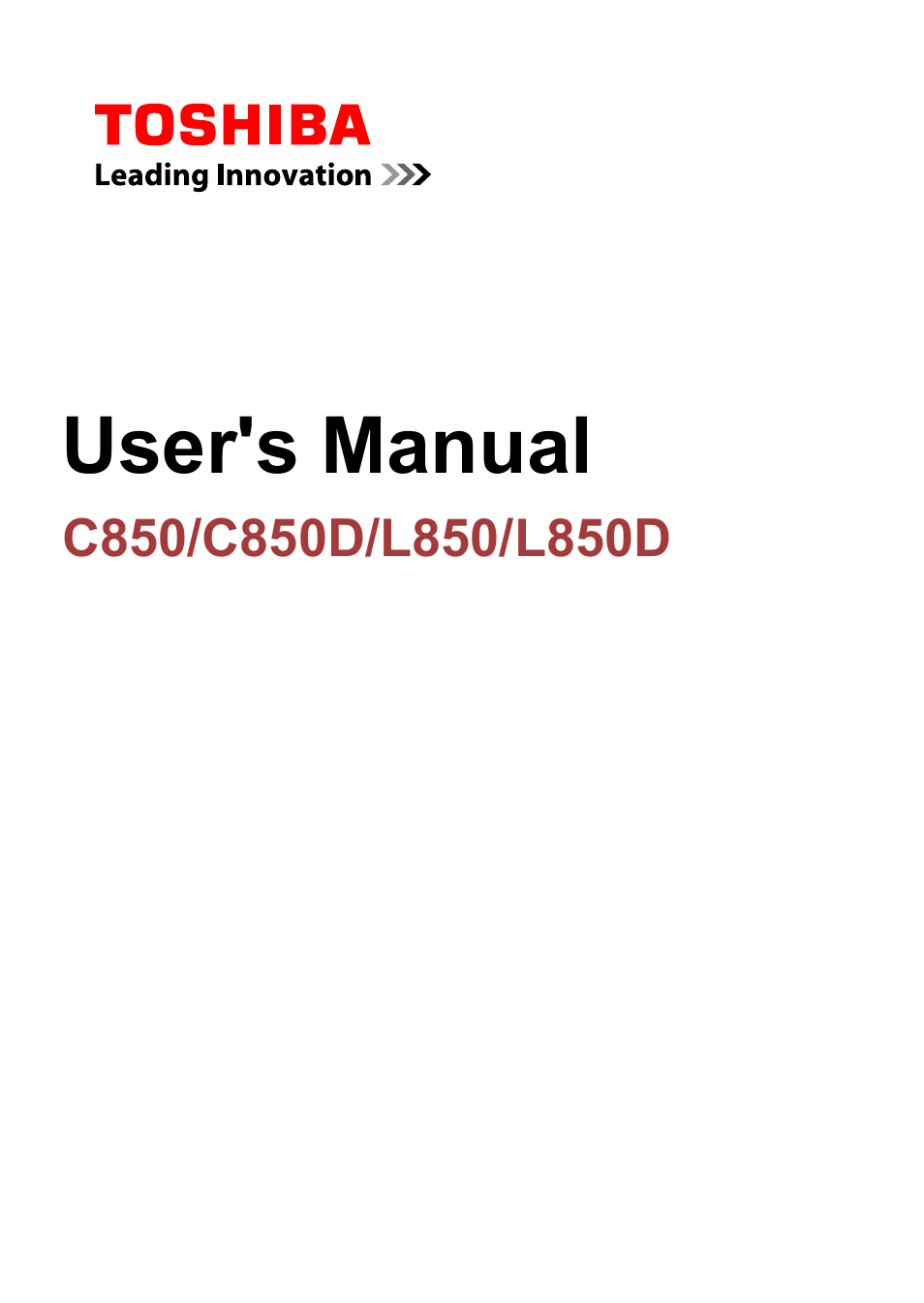 Toshiba Satellite L855 User Manual | 152 pages