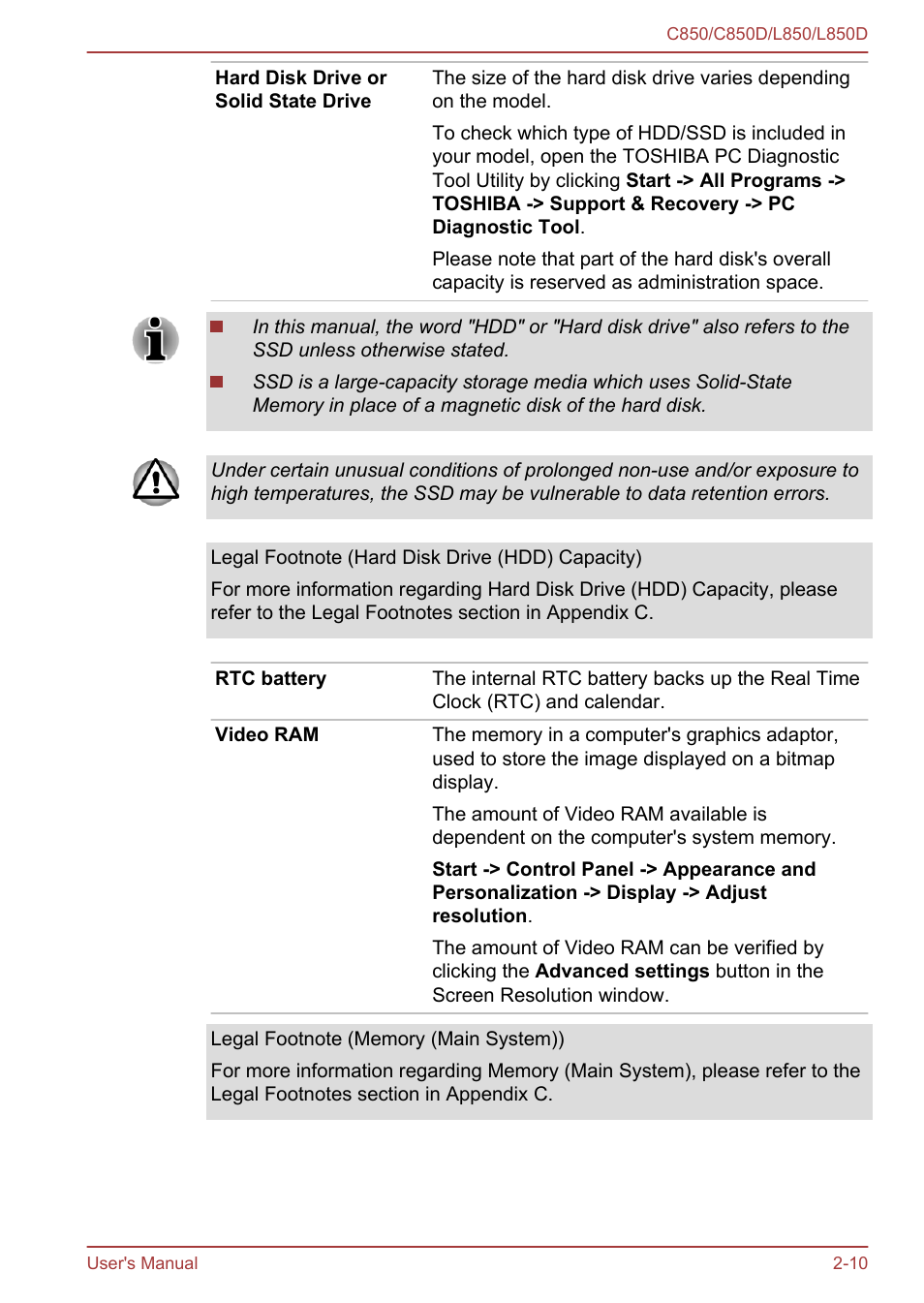 Toshiba Satellite L855 User Manual | Page 35 / 152