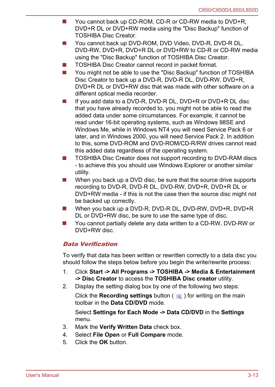 Toshiba Satellite L855 User Manual | Page 50 / 152