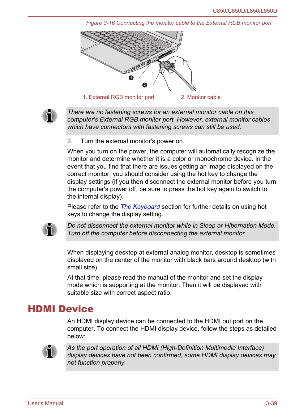 Hdmi device, Hdmi device -39 | Toshiba Satellite L855 User Manual | Page 76 / 152