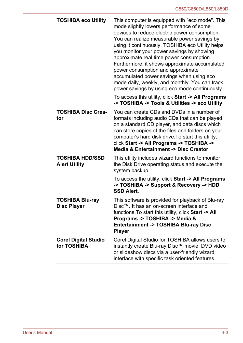 Toshiba Satellite L855 User Manual | Page 85 / 152