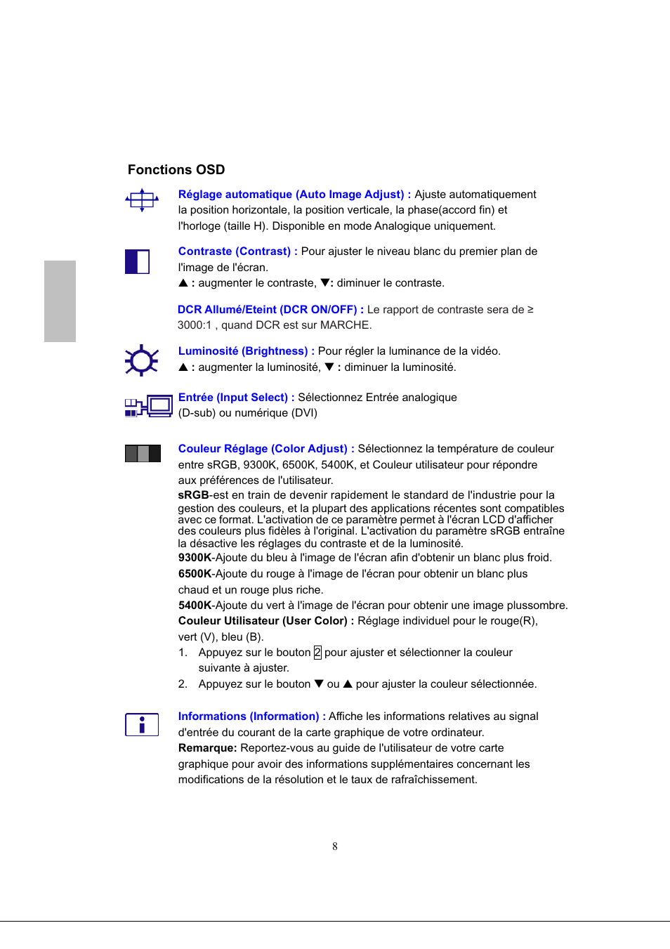 Français | AOC 2219V1 User Manual | Page 24 / 45