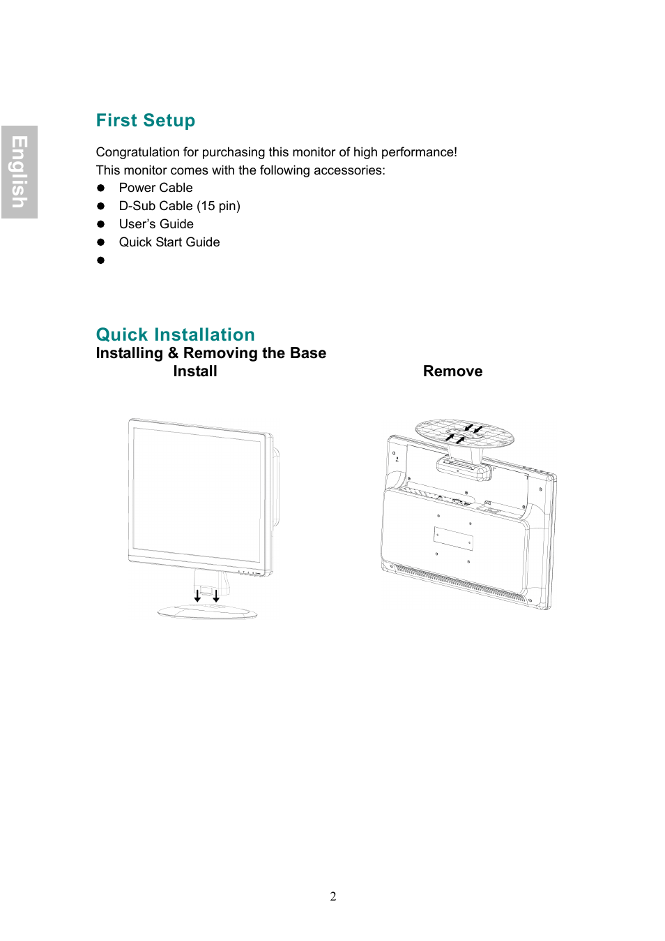 Hs il gn e | AOC 2219V1 User Manual | Page 4 / 45