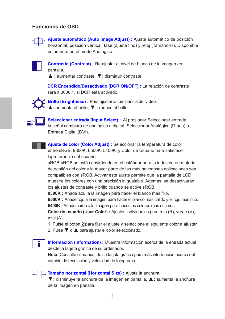 Español | AOC 2219V1 User Manual | Page 40 / 45