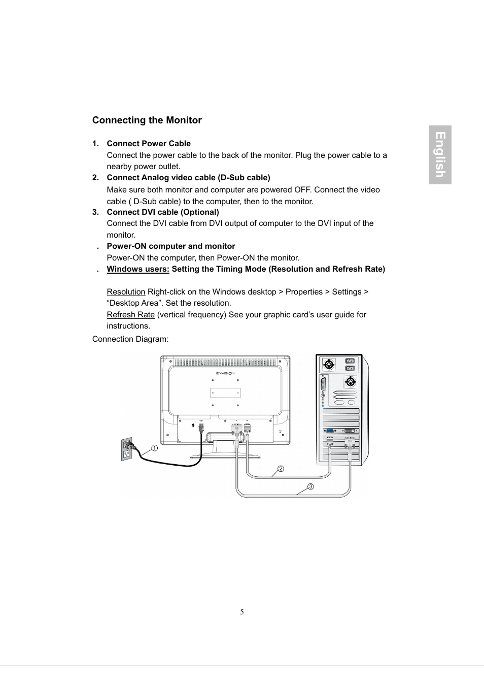 English | AOC 2219V1 User Manual | Page 7 / 45