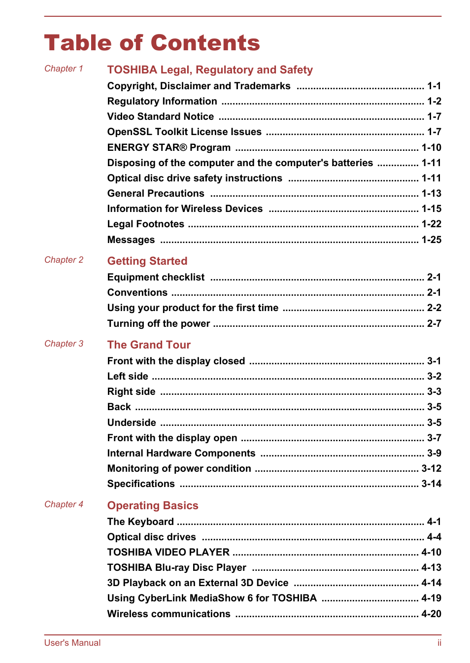 Toshiba Satellite Pro C870 User Manual | Page 2 / 146