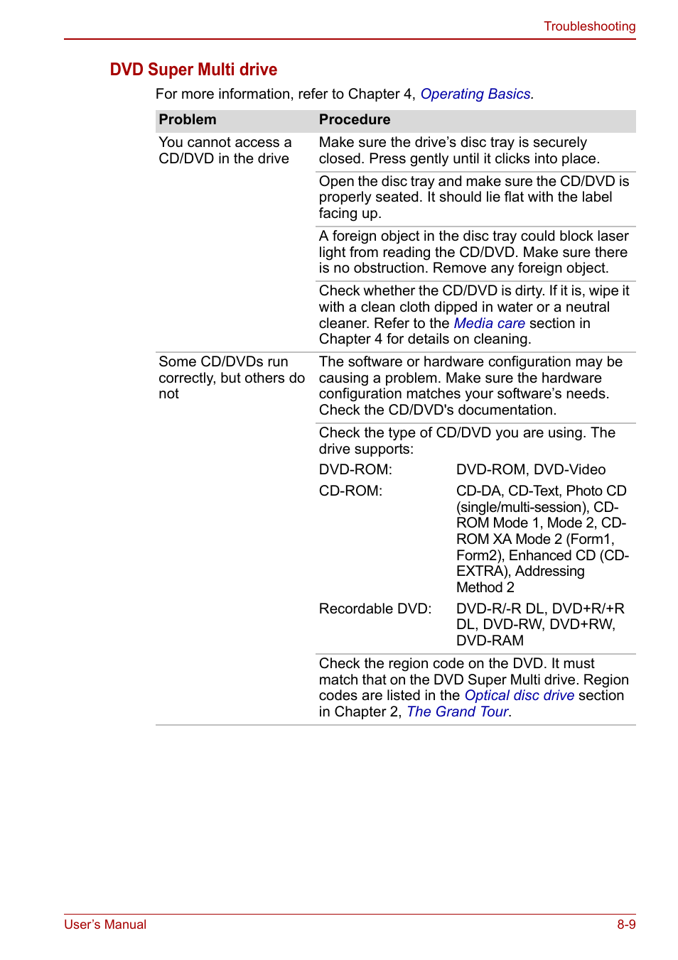 Dvd super multi drive | Toshiba Satellite Pro C660 User Manual | Page 119 / 144