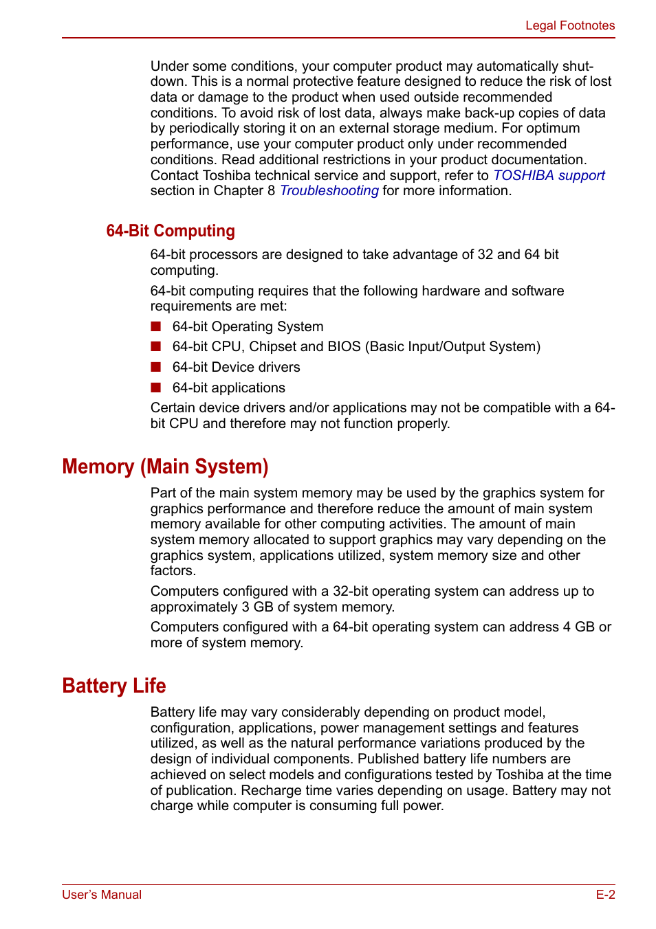 Battery life, Bit computing | Toshiba Satellite Pro C660 User Manual | Page 136 / 144