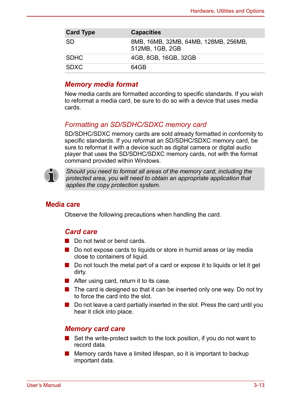 Media care | Toshiba Satellite Pro C660 User Manual | Page 56 / 144