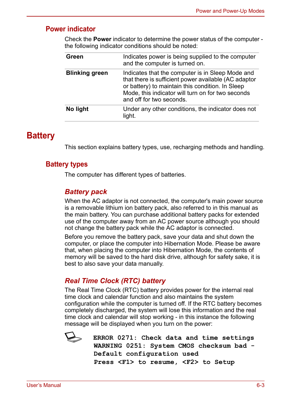 Battery, Battery -3 | Toshiba Satellite Pro C660 User Manual | Page 98 / 144