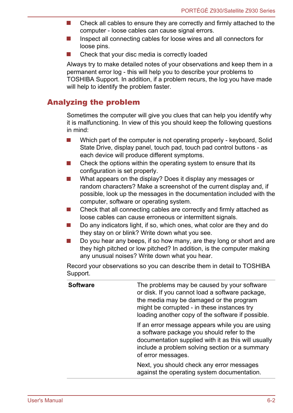 Analyzing the problem | Toshiba Portege Z930-K User Manual | Page 103 / 138