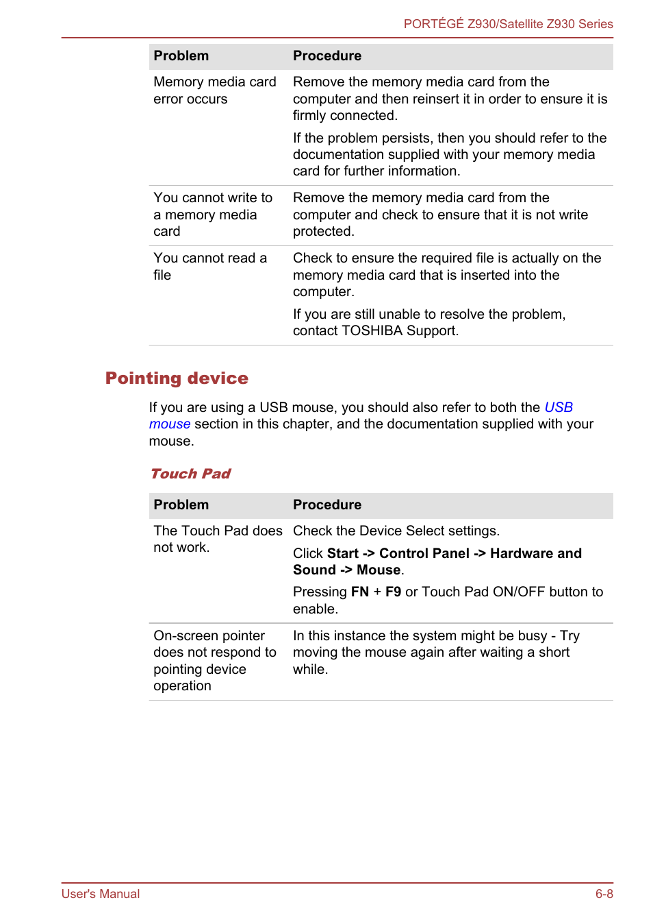 Pointing device | Toshiba Portege Z930-K User Manual | Page 109 / 138