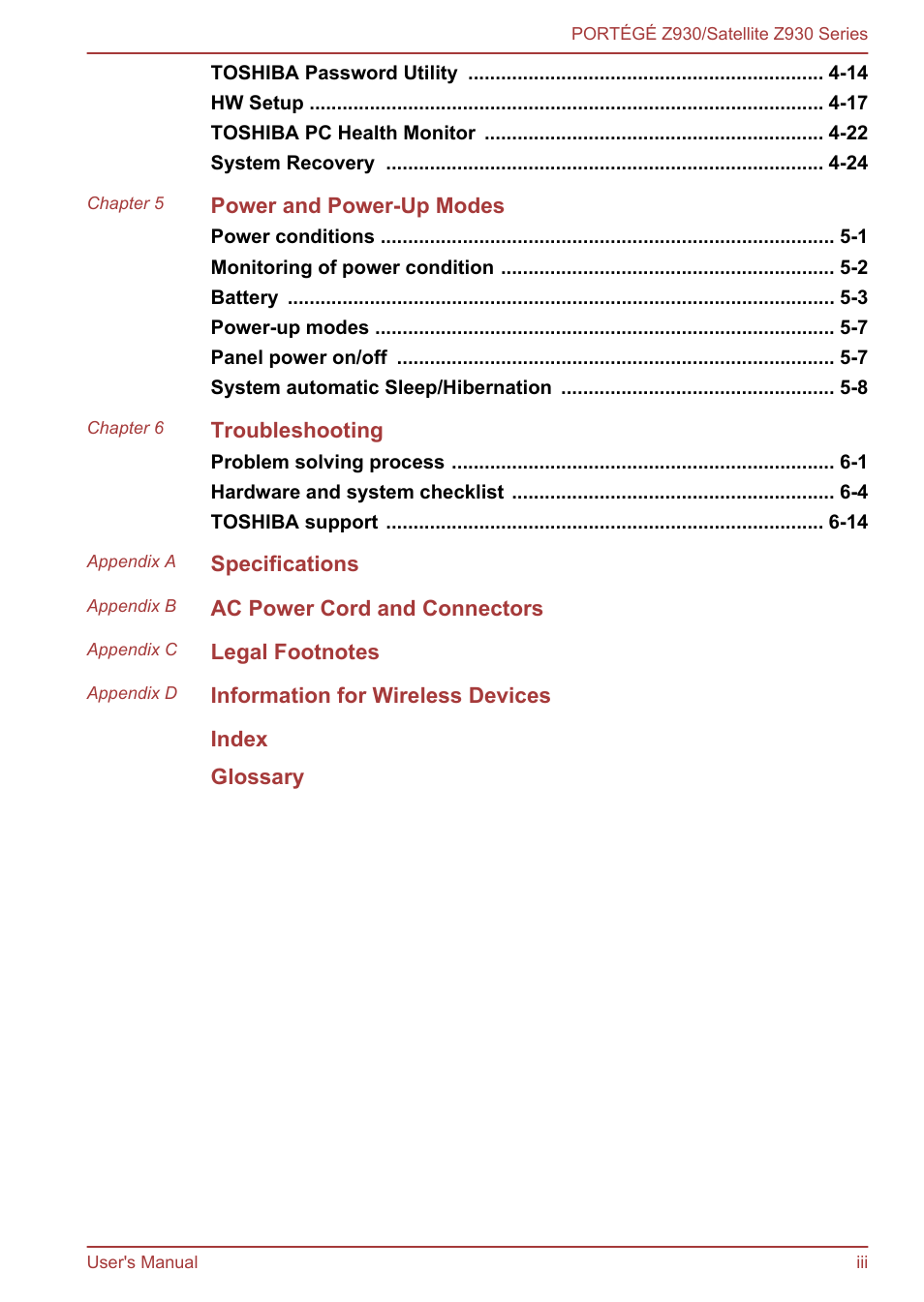 Toshiba Portege Z930-K User Manual | Page 3 / 138