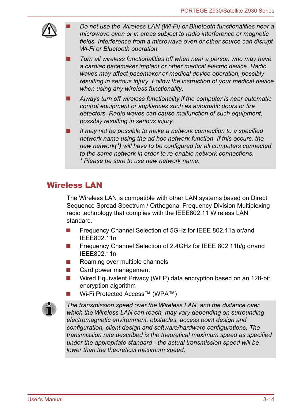 Wireless lan | Toshiba Portege Z930-K User Manual | Page 51 / 138